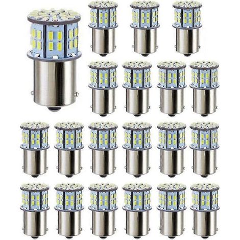 Pack of 20 ultra-bright white 3014 50 SMD LED bulbs (compatible with 1156, 1141, 1003 and BA15S) for trailers and marine applications. - AquaForge (1/5)
