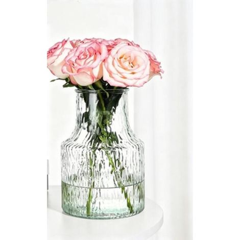 Jarrón decorativo de cristal, apto para cultivo hidropónico, ideal para uso en interiores, oficinas y hogares.Diseño moderno. 13,5 x 21 cm (1/5)