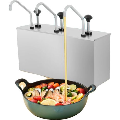 Distributeur de Sauce, Capacité de 4 Litres, 3 Têtes, Matériau en Acier Inoxydable, Design Élégant, Mécanisme de Distribution Fluide (1/5)