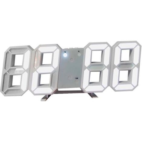 Horloge Murale Numérique à LED 3D, Horloge Digitale Réveils LED Horloge Lumineuse Dimmable Horloge de Bureau Réveil Horloge de Decoration pour Cuisine Bureau Salon Chambre (1/4)