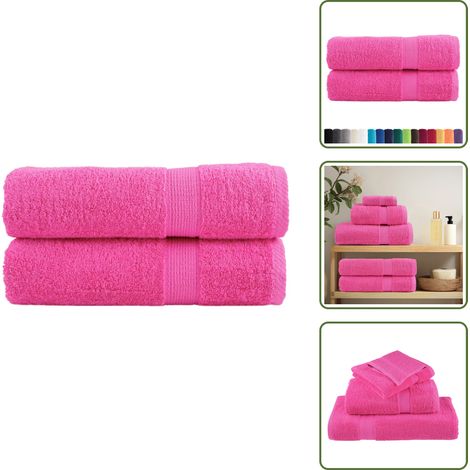 The Living Store Serviettes de bain de qualité supérieure SOLUND 2 pcs 600g/m² - Serviette de bain en coton (1/5)