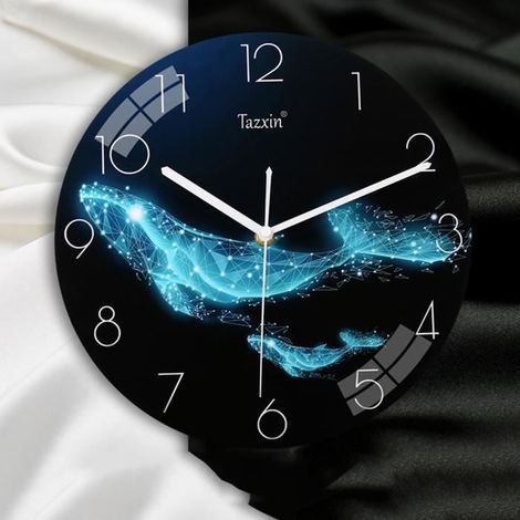 Silent Wall Clock Non coutil,Horloge Murale Moderne Silencieuse à Quartz 30cm Fonctionnant sur Batterie E (1/4)