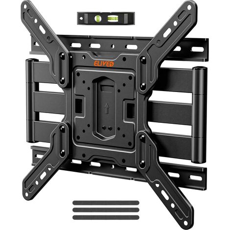 Support mural ultra fin pour téléviseurs de 26 à 60 pouces support mural à profil bas pour TV pivotant et inclinable max VESA 400x400 mm (1/5)