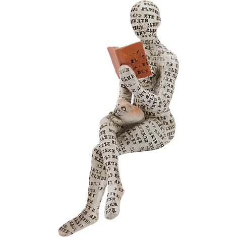 Kunstharzfigur einer lesenden Frau, innovatives, gegossenes Kunstharzornament, ideal zur Dekoration eines Regals oder eines Zuhauses. (1/5)