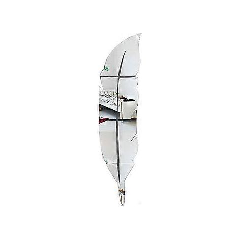 Leuchtender Feder-Wandaufkleber, moderner 3D-Dekorspiegel, abnehmbar, für Wohnzimmer, Schlafzimmer, Büro, Heimdekoration, 73 x 18 cm