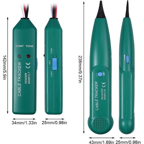 Détecteur de Cable Électrique, Professionnel MS6812 Traceur de Cable Electrique pour Tondeuse Robot Détecteur, Testeur Câble avec Batterie, Traceur de Cable pour Lignes Téléphoniques et Câbles