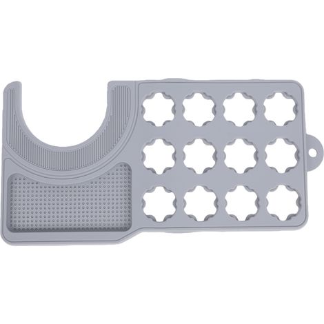 Tapis de cafetière antidérapant en silicone anti-gouttes et anti-fuites avec plateau à capsules pour plan de travail, gris (1/5)