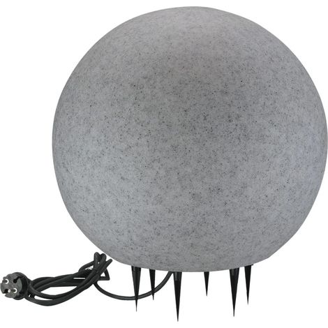 Lampe jardin grise boule Ø40 E27 25W IP65 Argento Polux (1/3)