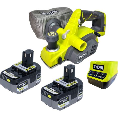Ryobi R18PL-0 Akku Hobel 18 V 82 mm + 2x Akku 5,0 Ah + Ladegerät
