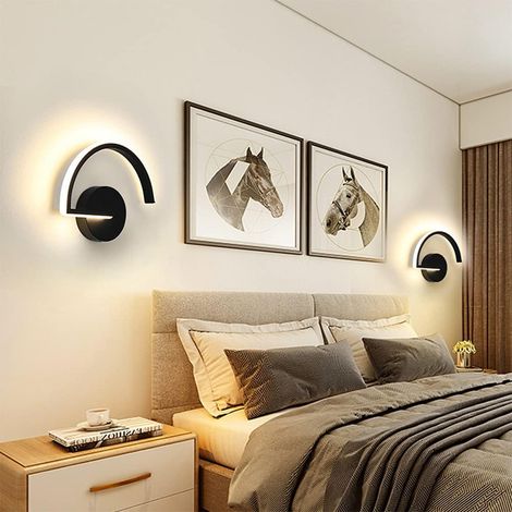 Applique Murale Intérieur LED 8 w, Créatif Lettre Blanc Lampe Murale 3000 k Chaud Moderne métal Luminaire Mural pour Chambre Salon Escalier, Noir, Applique Murale Interieur LED 8W (1/5)