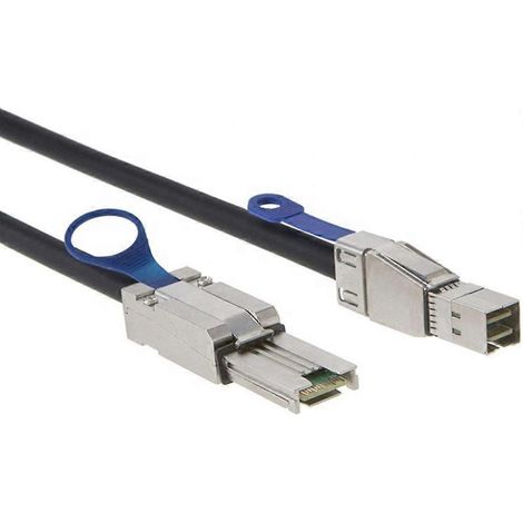 Mini-SAS-HD-Serverkabel (SFF 8088 auf SFF 8644), intern/extern, 6 Gbit/s, schwarzer Flachstecker, 0,5 m (1/5)