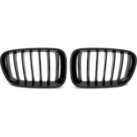 Paire de grilles de calandre BMW X3 F25 de 2010 a 07/2014 Noir brillant-27318113 (1/4)