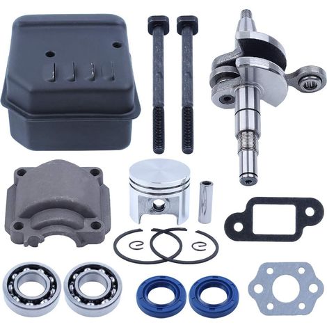 37mm Pistone 8mm Pin Silenziatore Albero Motore Silenziatore per STIHL 017 MS170 Motosega Guarnizioni Olio Cuscinetto a Sfere con guarnizioni w / 2PC Bulloni Guarnizioni (1/5)
