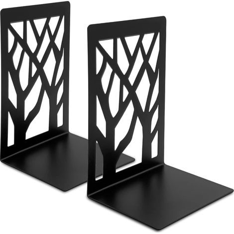 12x9x16cm Serre Livre, Presse Livre en Métal, 1 Paire Cale Livre, Bloc Livre pour Étagère, Serre Livres pour Livres Lourds, Serre Livres pour Bureau/Famille, Noir Serre Livre, bookends (1/5)