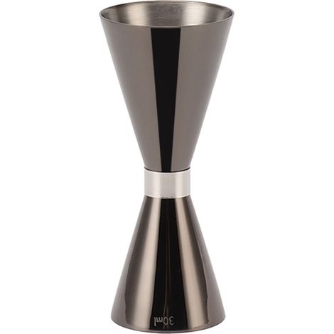 Doppelseitiger Cocktail-Jigger aus Edelstahl 304, mit Skala, ideal für Partys zu Hause, Schwarz