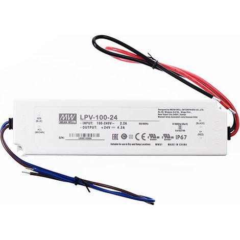 Mean Well LPV-100-24 LED-Trafo Konstantspannung 100 W 0 - 4.2 A 24 V/DC nicht dimmbar, Überlastschu (1/2)