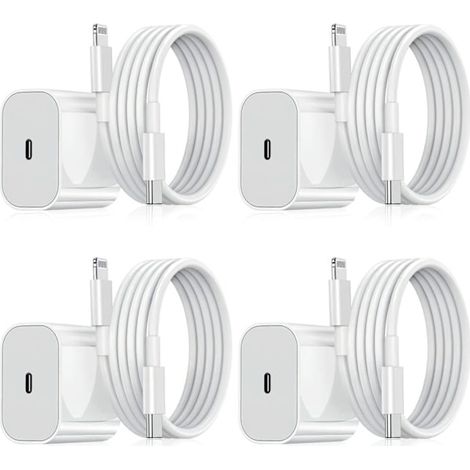 Chargeur fixe pour Samsung (lot de 2), adaptateur USB-C 20 W + câble de charge, blanc (1/4)