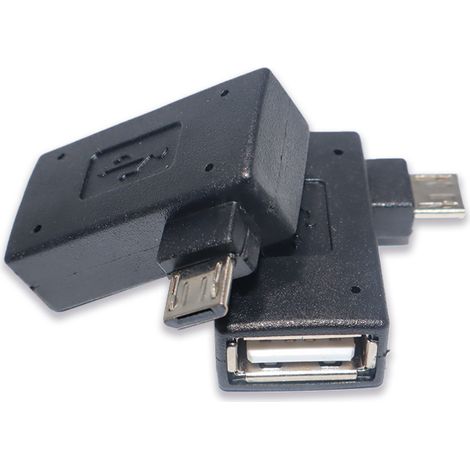 Micro-USB-zu-USB-OTG-Adapter für Linkshänder mit Stromversorgung für Tablets, Mobiltelefone, externe USB-Flash-Laufwerke und Kartenleser. (1/4)