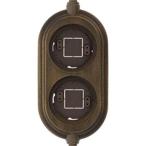 GARBY - Socle Décoratif Bois Hêtre Vieilli 2 Postes Saillie 2 Liaisons Vertical Réf. 30842213