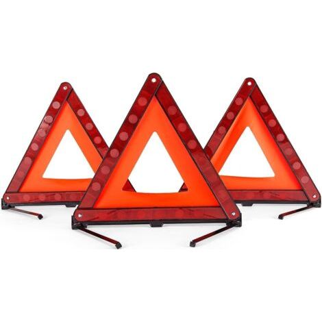Kits d'urgence Triangles de Signalisation Panneau d'Avertissement pour Auto Sécurité Pliable Réfléchissant Universel Plastique (Lot de 3) (1/5)