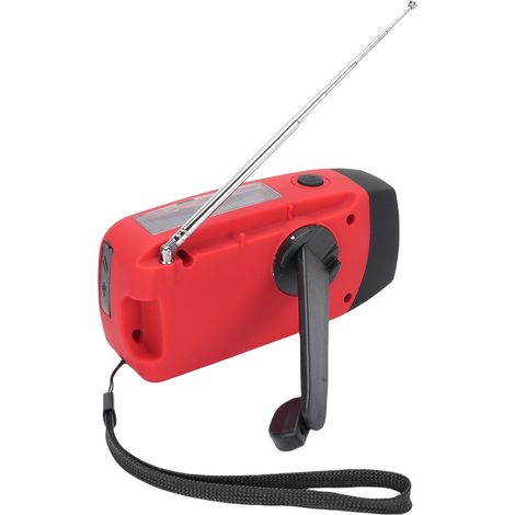 Radio solaire d'urgence avec manivelle et chargement USB-C, radio portable AM/FM, batterie rechargeable 2000 mAh, alarme SOS et lampe torche pour le camping et la randonnée en cas de panne de courant (1/5)