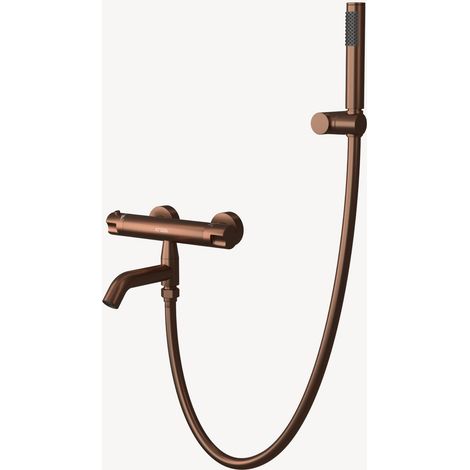 Wand-Badewannenmischer Thermostat Roségold gebürstet - Corbeau