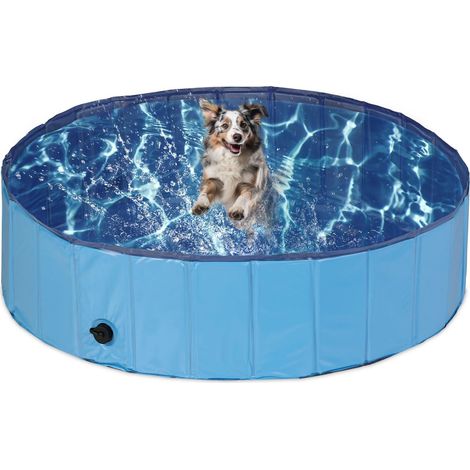 Piscina para perros azul