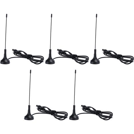 (Lot de 5) Antenne haute résolution VHF/UHF 5 dBi de haute qualité DVB-T HDTV 1080p avec ventouse (1/5)