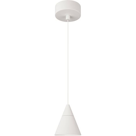 Lampada a Sospensione Zoe Surface Beneito & Faure 7W 38° 2700K Bianco Opaco - Design Conico LED CRI90 UGR19 per Illuminazione Interni