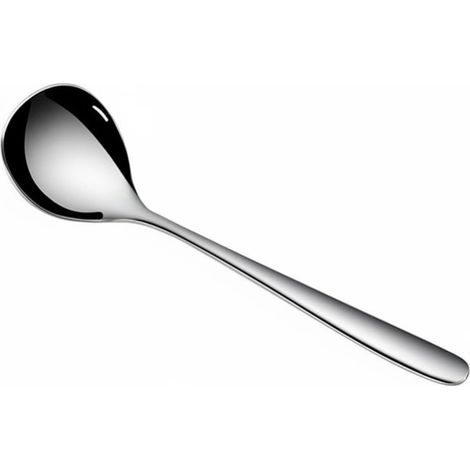 Soup Spoon, Ladle Spoon, Table Spoon, Soup Spoon in 304 Stainless Steel with Mirror Finish and Long Handle for Serving Without Heat, S (1/5)