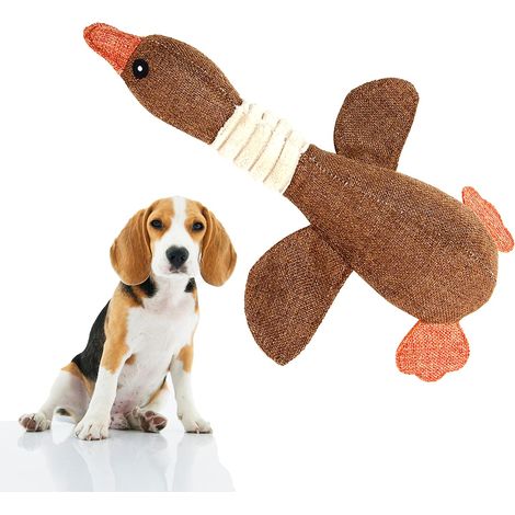 Jouets couineurs pour chiens de petite et moyenne taille, jouet en peluche doux pour chien, jouets pour chiots pour des dents propres et un entraînement (marron) (1/4)