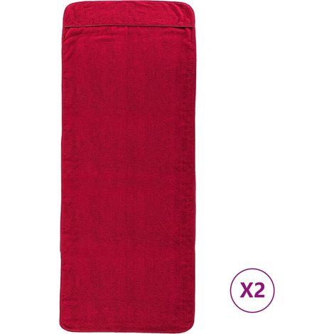 Serviettes de plage 2 pcs bordeaux 60x135 cm tissu 400 GSM CFW154622 (1/5)