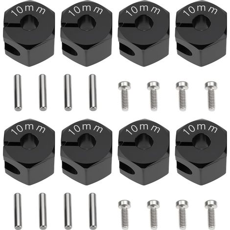 Adaptateur de Moyeu Hexagonal 12 X 10 Mm pour Voiture Télécommandée 1:10 Noir (1/5)