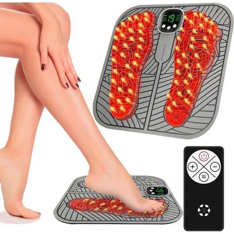 Appareil Massage Pied,Masseur de Pieds Électrique avec Télécommande,Tapis de Massage Pieds Rechargeable 8 Modes 19 Vitesses (1/5)