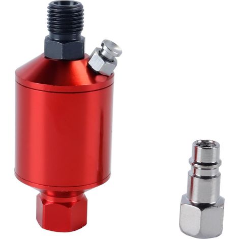 Filtre à eau d'entrée et de sortie NPT 1/4", filtre de compresseur avec raccord rapide et sécheur d'air, rouge (1/5)