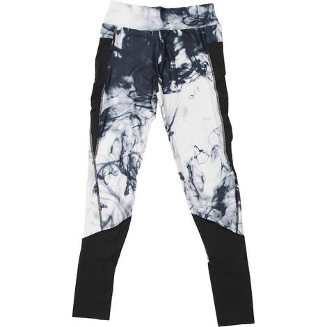 Leggings taille haute, coupe slim, imprimé tie-dye respirant, oversize, noirs, taille L. (1/4)