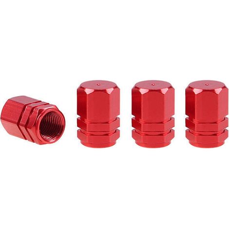 Ventilkappen aus Aluminium, rot, 4 Stück, amio-02238 (1/3)