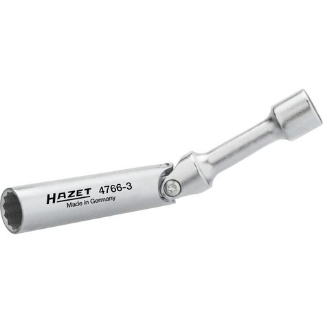 Hazet Zündkerzen Schlüssel 4766-3, 3/8 (10 mm) Vierkant hohl, Außen Doppelsechskant Profil, SW 14 mm (1/5)