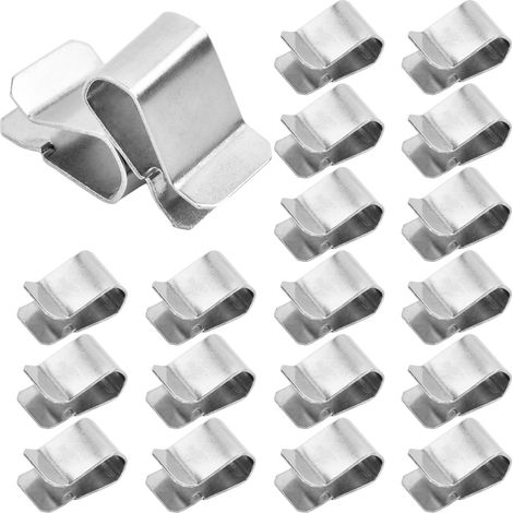 25 pièces Clip en Acier Inoxydable, Pince en Métal,Collier de Serrage Echappement, Clip U à Ressort en Acier Inoxydable Argenté, 21.4mm X 12mm (1/5)