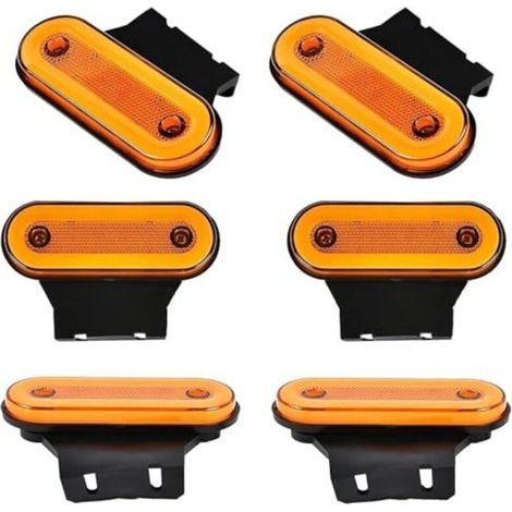 Feux de position 12V/24V avec support, feu de gabarit LED orange, feux de position LED, réflecteur de feu de gabarit latéral de camion, feu arrière, feu stop pour remorques, caravanes (1/4)