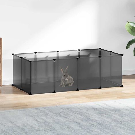 Kleintierkäfig Schwarz 144x74x46,5 cm PP und Stahl