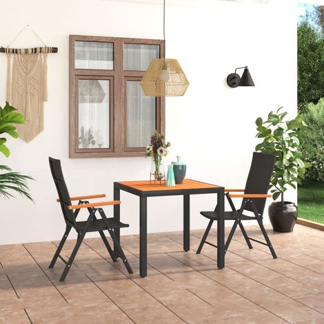 Dining Set Black and Brown PE Rattan, WPC, Aluminium Medium vidaXL (1/5)