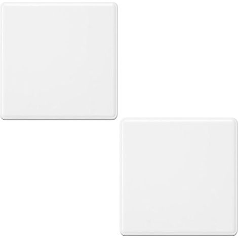 Caches de prise encastrée, 2 pièces - Caches de prise murale aveugle 86×86 mm en plastique - Caches de prise encastrée sans vis - Caches de prise à une voie en blanc - Caches d'interrupteur (1/5)