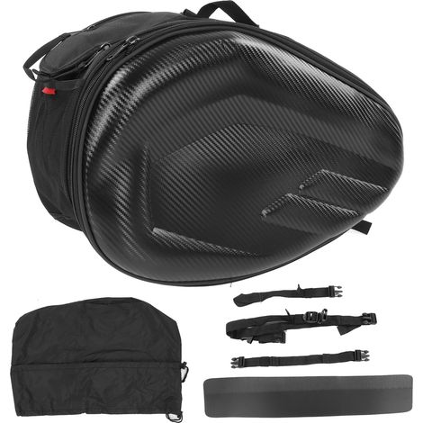1 paire de sacs de selle de moto en tissu Oxford 600D, sacs latéraux polyvalents de grande capacité, Style Fiber de carbone