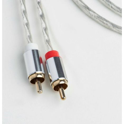 Câble d'interconnexion Line E Connect it 2xRCA 0,82 m - Conducteurs en cuivre OFC à 99,99 % - Signal pur - Format compact - Transparent (1/3)