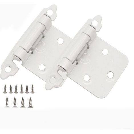 Lot de 4 charnières en cuivre antique pour portes de cuisine, à fermeture automatique, recouvrement de 1,27 cm (variable), cadre semi-dissimulé (F) (1/5)