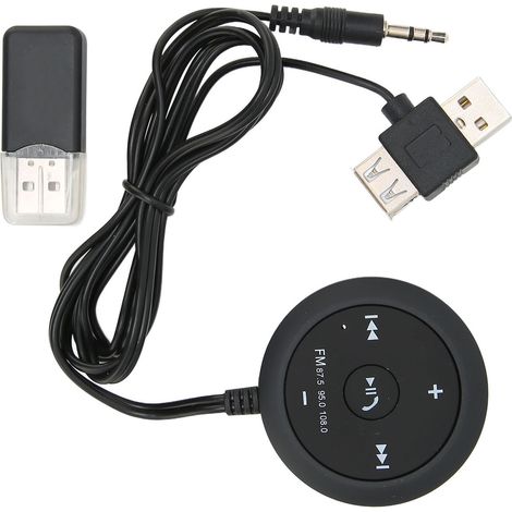 Adaptateur Bluetooth AUX sans fil pour système audio portable à faible latence, compatible avec les autoradios et les systèmes audio de streaming musical à domicile et en voiture.