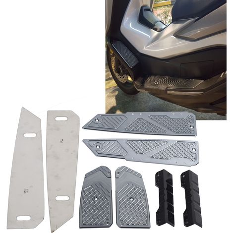 Ensemble de pédales et repose-pieds en alliage d'aluminium pour modification de moto, compatible avec Honda Forza 350 2018-2022, finition titane.