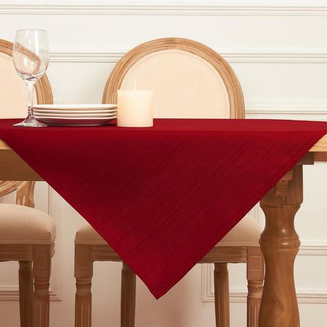 Mitteldecke Weihnachten 80x80 cm rot abwaschbar wasserabweisend Leinenstruktur quadratisch