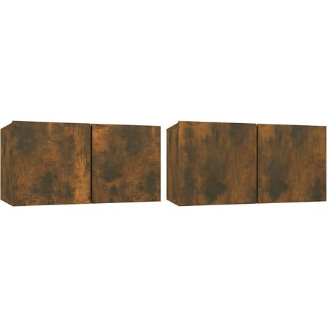 Maison Exclusive - Set mobile TV 2 pcs Marrone 60 x 30 x 30 cm Legno multistrato (1/5)